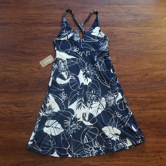 Patagonia Womens Navy Dress Chic Midi Athletic Summer Hiking Cotton Size XS NEW - Picture 5 of 5